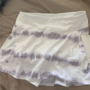 Lululemon Athletica Pace Rival White and Purple Skirt